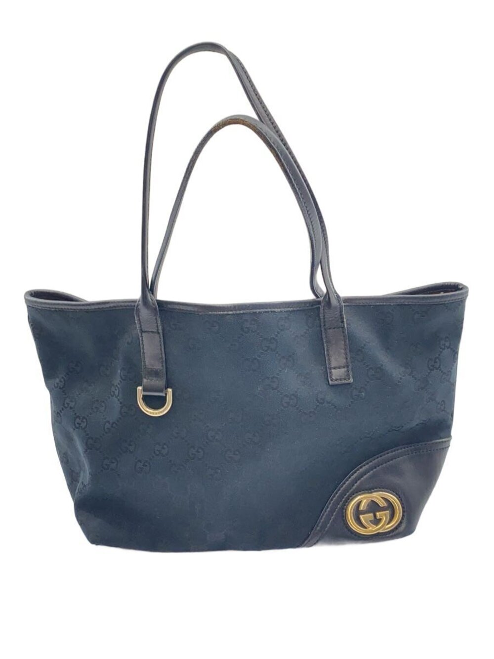 Gucci Tote Bag Brit GG Canvas Black